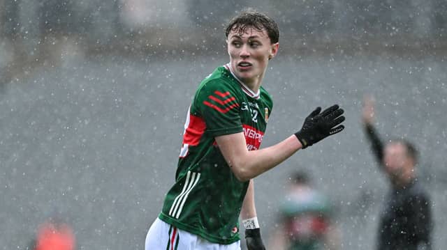 Kobe McDonald kicked 1-4 as Mayo marched past Monaghan. Pic: Sportsfile.