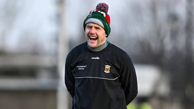 The Mayo manager at the recent FBD game against Sligo. Pic: Sportsfile.