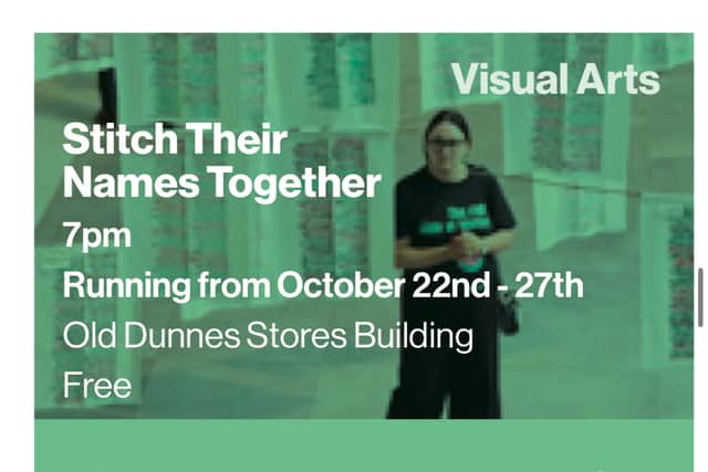 Among the many events taking place is ‘Stitch Their Names’, a Palestine solidarity event inviting the community to honour and remember through the act of stitching.