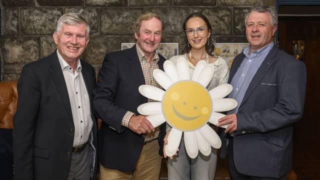 Pictured L-R: Cllr. Michael Burke, Enda Kenny – International Ambassador, Cancer Fund for Children, Vanessa Matczak – Young Ambassador, Cllr. Damien Ryan . Pic: Michael McLaughlin.