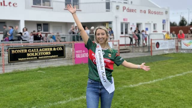 Connacht Mary, Caragh Ryan pictured wearing a Mayo jersey with a great sense of pride