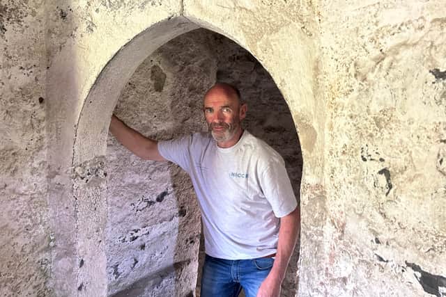 “It was a very specialist design. It was a scaffold which cantilevered over Clew Bay, because it's tidal. It had to have an over sailing roof as well. It had to be both an access and working scaffold and it had to provide protection while we were repairing the roof and doing all the structural work because it’s very exposed there”, Michèle O'Dea describes the complexity involved.