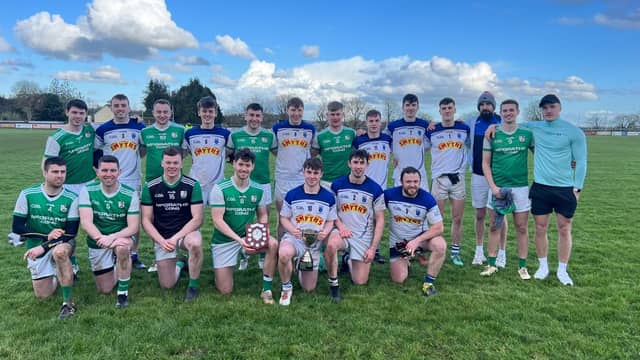 Last year's cup winners, Claremorris pictured with the shield winners, The Neale