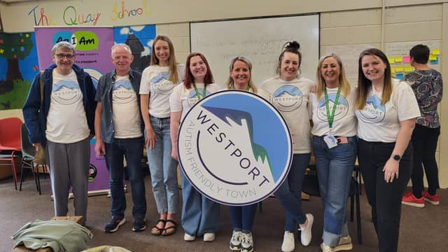 Volunteers with Westport Autism Friendly town pictued at The Quay School in Westport