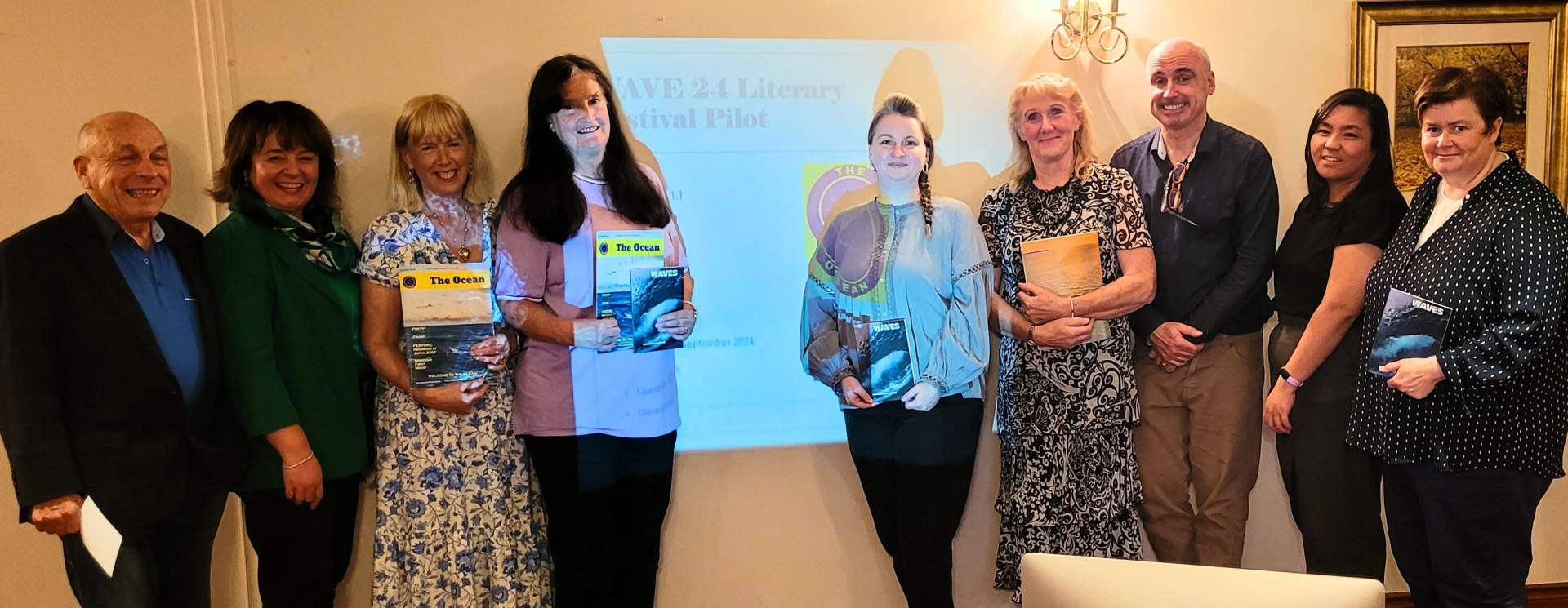 WRITERS ALL Local writers at the inaugural Wave literary festival in Claremorris, with organiser Martin Keaveney (third from right).