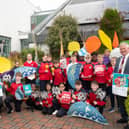 Pupils from Castlebar Primary School with Michael Loftus and Mayo County Library and Arts Office staff at the launch of Cruinniú na nÓg (Photo: Alison Laredo)24 - Mayo Celebrates Childr