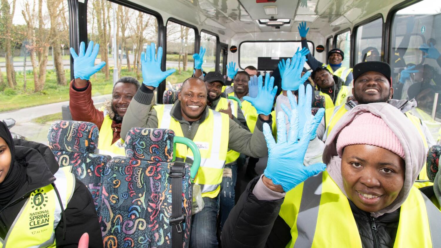 Volunteers at the Castlebar Tidy Towns N5 clean-up as part of the National Spring Clean campaign (Photo: Alison Laredo)