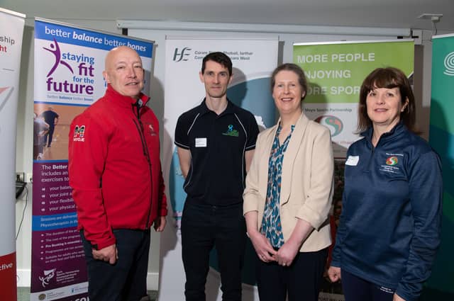 Charlie Lambert, MSP, Dave McGrath, Mayo Primary Care, Ailish Hoolihan, HSE and Edel O'Malley, MSP, at Better Balance, train the trainer (Photo: Alison Laredo)
