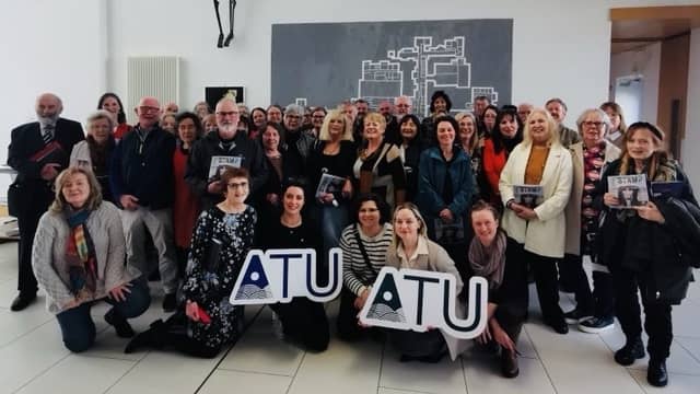 Staff, students and graduates of the part-time art courses in ATU Mayo at the launch of STAMP.