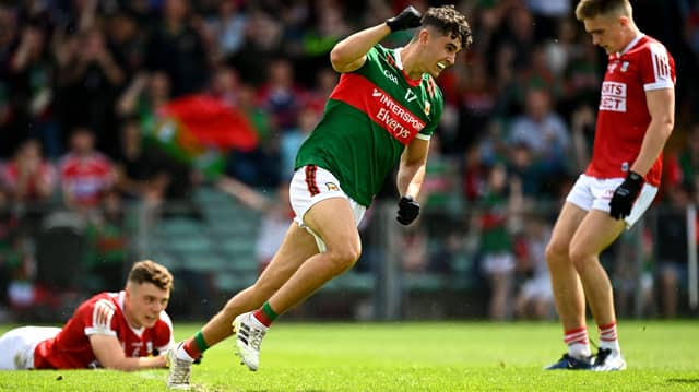 Tommy Conroy reels away after scoring a goil against Cork in last year's All-Ireland Senior Football Championship (Pic: Eóin Noonan/Sportsfile)