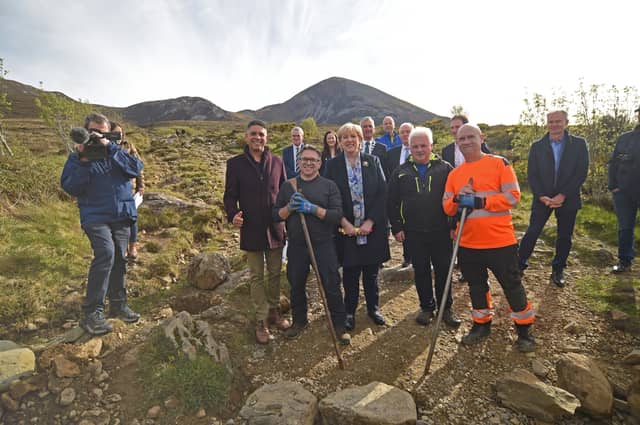 Minister Heather Humphreys laid the final stone on the Croagh Patrick pilgrim path