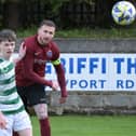 Celtic’s Mark Cunningham and Athenry’s Adam Duffy in action in the Connacht Cup quarter-final (Pic: John Corless)