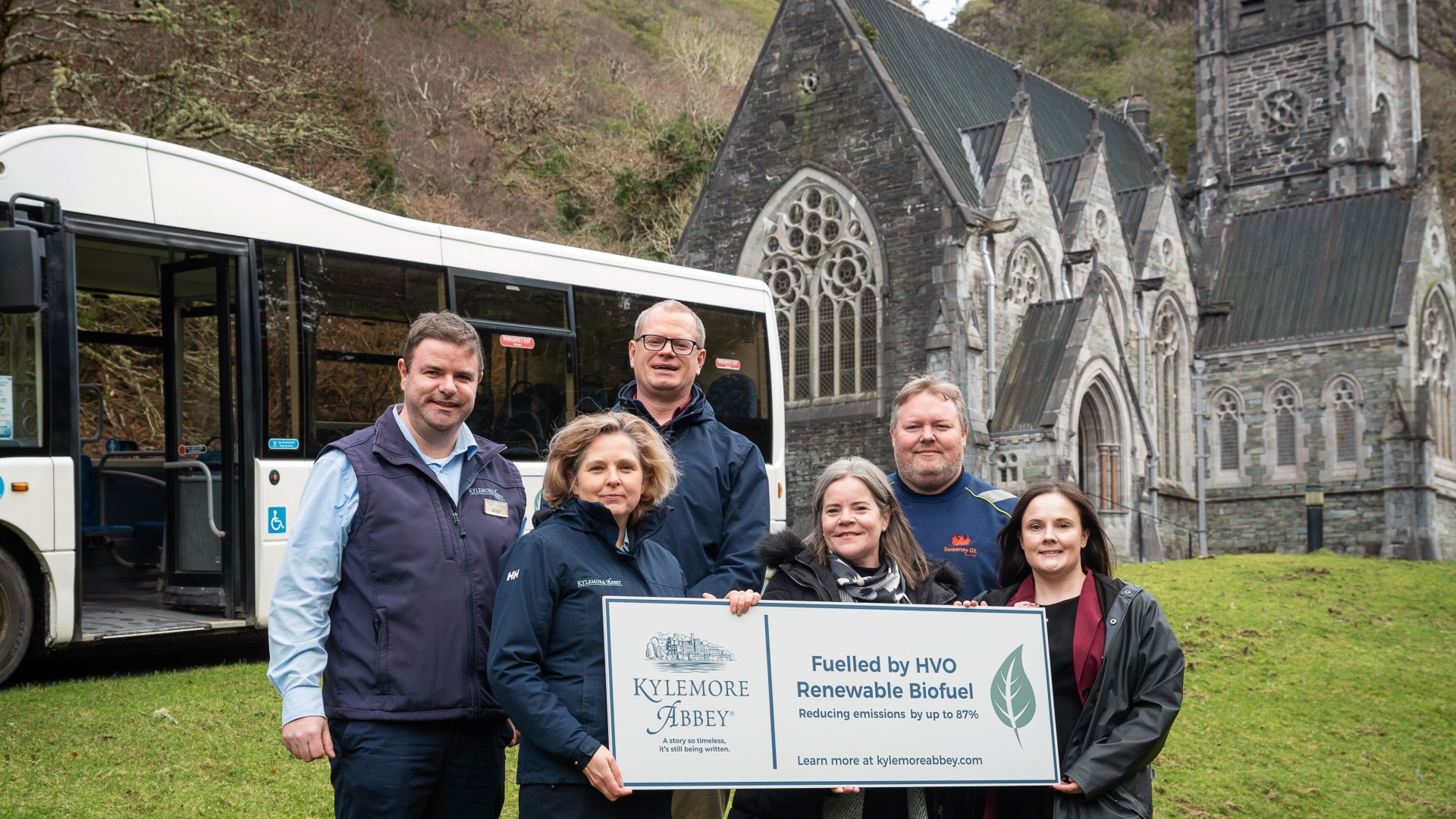 The neo-Gothic Church located in the Kylemore woodland, and the estate’s fleet of shuttle buses have switched to HVO Biofuel