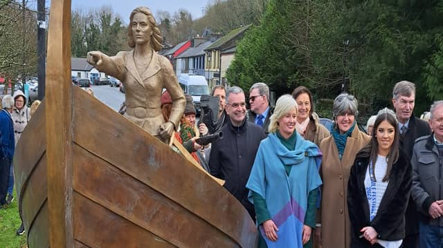 A statue of Grace O'Malley, the Pirate Queen was unveiled in Newport this afternoon