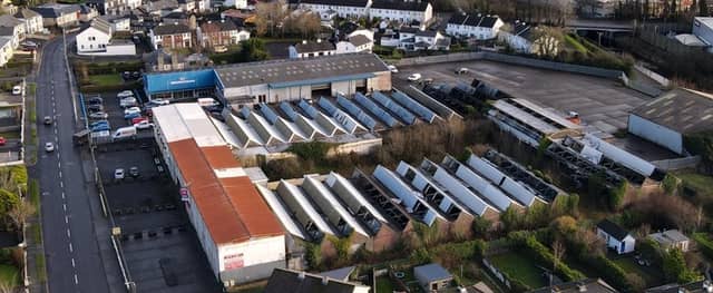 An aerial view of the old hat factory in Castlebar, which closed in 1981