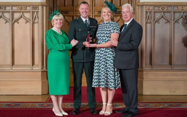 Nigel Flanagan with his wife Carly along with his mother Maureen and father Sean in Windsor Castle