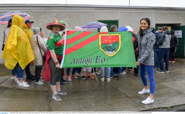 Mayo fans Laura Durcan and Maeve McCormack are pictured in New York in 2019.