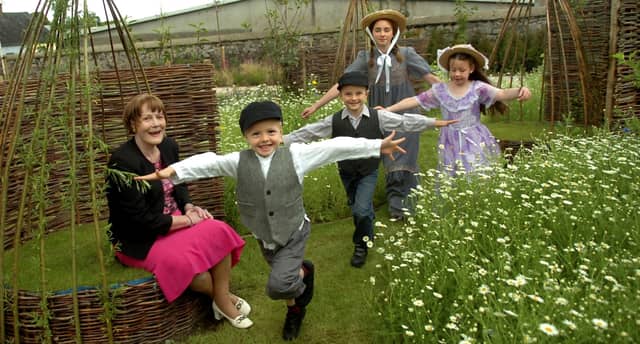 Reuben and Hope Gillespie, Jennifer and Adrian Tuffy with Anne Clarke, enjoying the refurbishment of Ballina's Victorian Walled Garden to mark the conclusion of a past Heritage Week. Pic: Henry Wills
