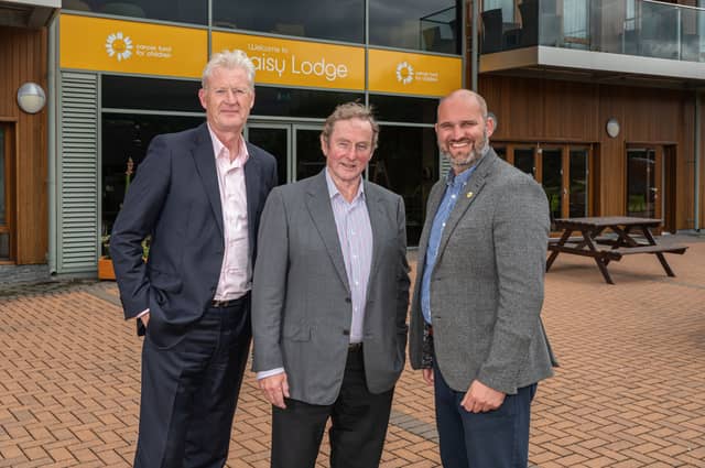Peter O’Brien, Chair of the Board of Trustees with Cancer Fund for Children, Enda Kenny, former Taoiseach and Phil Alexander, CEO of Cancer Fund for Children.