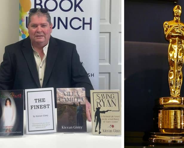 Dooradoyle writer Kieran Ginty with the books he has published so far