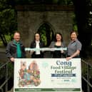 Pictured at Cong were, Ray McHugh(Site Manager Cong Food Village Festival),Regina Donaghue(Director of Marketing Ashford Castle),  Mairead Geehan( Project Manager Cong Food Village) and  Maura Murphy (Tourism Officer, Mayo County Council). Pic: Trish Forde