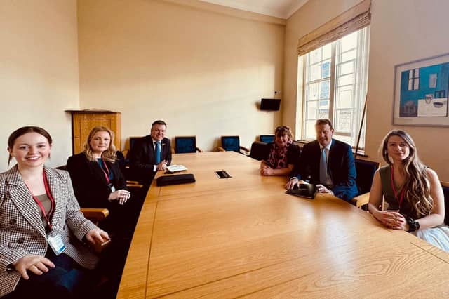 Ciara Mangan, Lisa Fallon, Leyla Simsek & Sarah Grace of Beyond Surviving meeting with the Minister for Justice, Jim O'Callaghan and Shane Moynihan TD