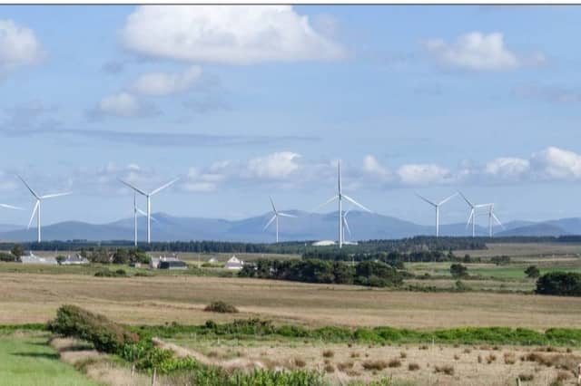 A photomontage of what the proposed Muingmore Windfarm project will look like when completed