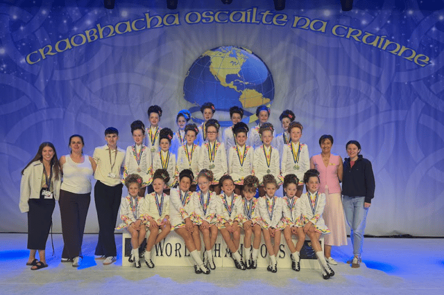 Moffatt School of Irish Dancing under 10 team dancers