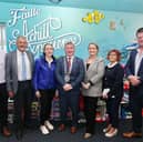 L-R: Malcolm Cooney CFÁA, Michael Holmes, Pam Ní Thaidhg – Údarás na Gaeltachta, Cathaoirleach of Mayo County Council – Cllr Sean Carey, Pamela O’Boyle – CFÁA, Majella Gallagher – CFÁA & Cllr Paul McNamara