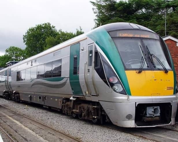 An Irish Rail train on the Westport line