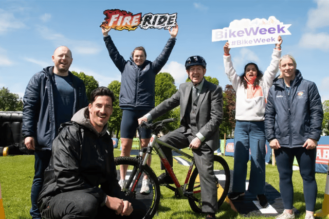 Pictured at the event are Keiran Reilly, Kate Feehan, Sonali Shekhawat and Cora Staunton from MSP with Director of Services Tom Gilligan and FireRide director Patrick Robinson