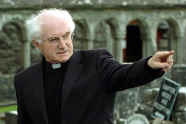 The late Fr Frank Fahey on the grounds of his beloved Ballintubber Abbey.