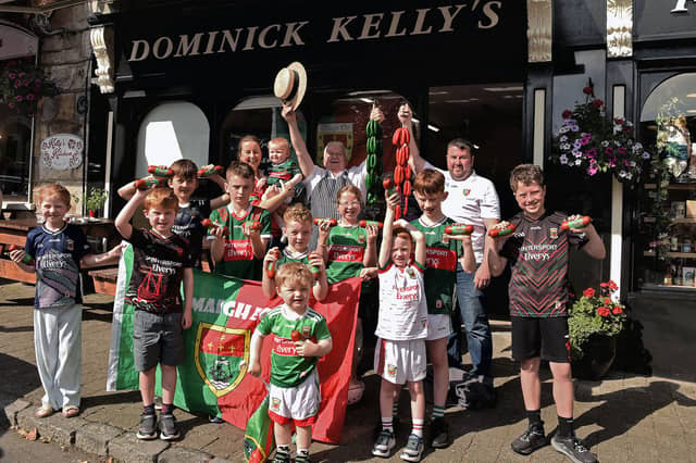 Children from Newport with award-winning Butcher Sean Kelly are celebrating with the Green and Red sausages ahead of next Sunday's All-Ireland Final against Kerry.
