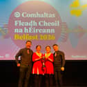 Members of Aughmore based CCÉ Croabh An Choisdellibhe Roisin Bn Uí Cheallaigh, Peter Fox, Leona Bowe, Dani Bowe and James Frayne  won the Over-18 mixed half set at Fleadh Cheoil na hÉireann