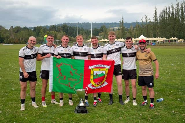 THE MAYO CREW Mikey Higgins (Claremorris), Stephen McGreal (Claremorris), Paddy Barry (Claremorris), Sean Keane (Mayo Gaels), John Cunnane (Ballyhaunis), Sean Walsh (Kiltimagh), Dan Murphy (Claremorris) and JP McLoughlin (Swinford) helped Éire Óg win the city’s senior championship and capture the David Gavin Cup at the weekend.