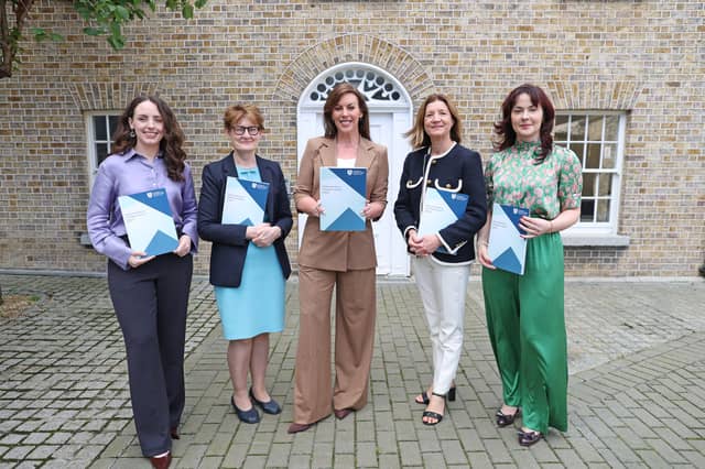 Pictured at the launch of the Medical Council's Medical Workforce Intelligence Report for 2025 at Kingram House, was Minister for Health Jennifer Carroll MacNeill, with Medical Council CEO Dr Maria O'Kane, Medical Council President Prof Deirdre J Murphy, Dr Bernadette Rock, Head of Research and Regulatory Data Insights, and Dr Rachael Kelly, Research Manager.