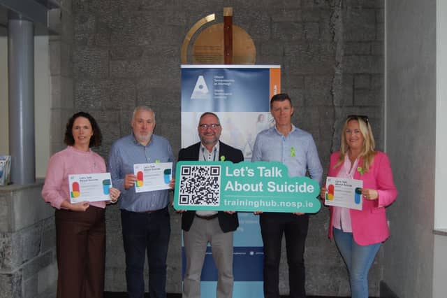 From left: Siobhan McBrearty, Resource Officer for Suicide Prevention, HSE; Rev. Daniel Caldwell, Chaplain, ATU; Dr Justin Kerr, Vice-President, ATU Mayo Campus; Sean Conneely, Senior Health Promotion Officer, HSE; and Jennifer Corbett, Mental Health and Wellbeing Project Officer, ATU.