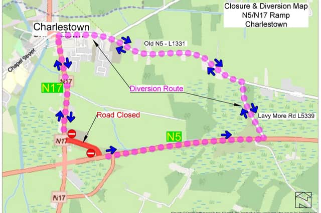 A map of the location of the junction closure.