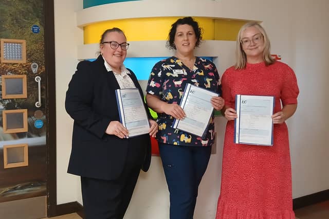 Pictured L-R: Colette Leneghan, Nurse Champion for End-of-Life ICU, Aislinn Lyons, RCN & Nurse Champion for End of Life - Children's Ward, and Martina Kenny, Clinical Nurse Co Ordinator for Children with Life Limiting Illness.