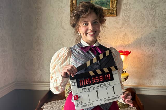 Shannon Lavelle pictured on the set of 'The Hardacres' which was filmed in Ireland. She has grown to love Ireland and her grandparents home of Achill
