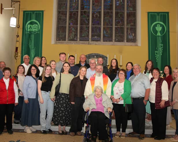 On the occasion of his 40th Ruby Anniversary of his ordination, pictured was  Fr Mike Murphy, Roundfort Robeen Carras PP, with his mother Delia, his brothers and extended family members and friends.