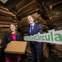 Dr Geraldine Brennan, IMR’s Director of Circular Economy Innovation and Minister of State at the Department of Climate, Energy and the Environment with special responsibility for the Circular Economy Alan Dillon, pictured at the launch of the €1.5 million Circular Economy Innovation Grant Scheme.   