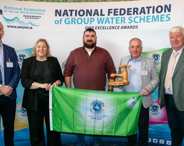 Winners PBKS GWS - (L to R) Mark Farrelly NFGWS, Esther Walsh, Ciaran Cunnane, James Reape (all PBKS GWS), Hugh O' Reilly NFGWS Chairperson