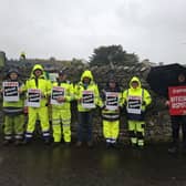 Striking Mayo County Council workers in Westport.