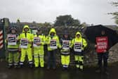 Striking Mayo County Council workers in Westport.