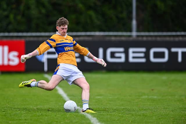 Former Breaffy goalkeeper John Vahey has impressed for Castleknock this season. Pic: Sportsfile.