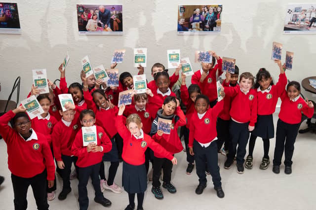 Castlebar Primary School students at the launch of Roola Boola Children's Arts Festival at the Linenhall Arts Centre, Castlebar.