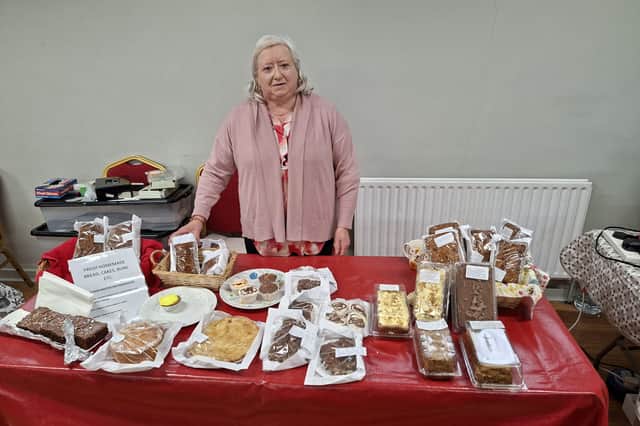 Ann Nolan at her stand in the Aughagower County Market
