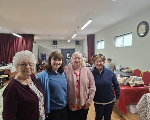 Kitty Foy, Marlene Foy, Ann Nolan and Anne Duffy at the Aughagower County Market 