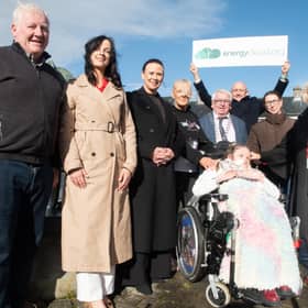 Ballina Municipal District was selected as the initial rollout location for the initiative between Mayo County Council and Irish Charity EnergyCloud. Pictured at the launch are Cllr John O’Hara, Cllr Marie Therese Duffy, Catherine McConnell, Director of Services, Ann O'Loughlin and her daughter Aimee, John Caulfield, Cathaoirleach Mayo County Council, Alan Wiley, CEO of Energy Clod, Grainne Sweeney, tenant and Annie May Reape, Cathaoirleach Ballina MD. 